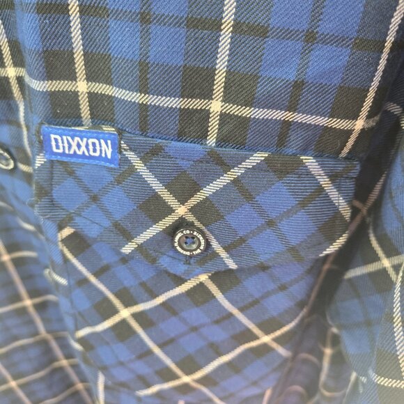 Dixxon Flannel The McKenzie Blue Black Long Sleeved Button Down Size Large - Picture 3 of 15